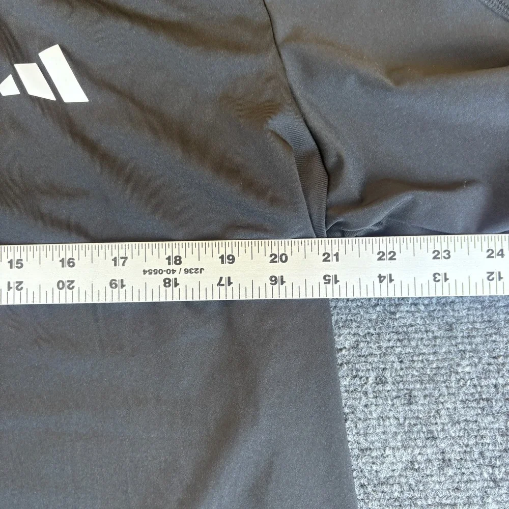 Adidas T-Shirt Men Large Black Logo Regular Fit Crew Neck Activewear Performance
